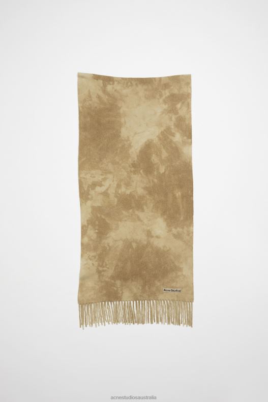 Tie-dye wool scarf - Narrow Khaki Green Acne Studios R66LJ604 Accessories