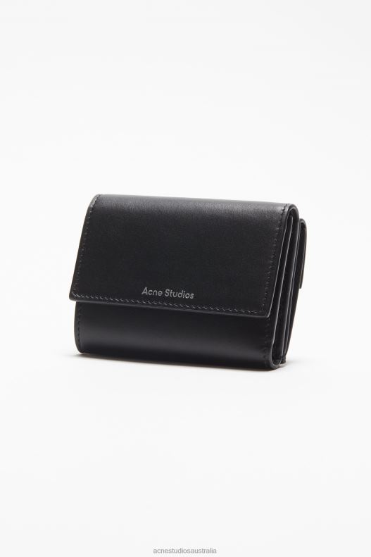 Trifold leather wallet Black Acne Studios R66LJ476 Accessories