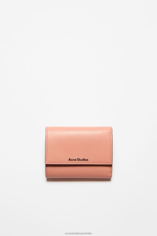 Trifold leather wallet Salmon Pink Acne Studios R66LJ859 Accessories