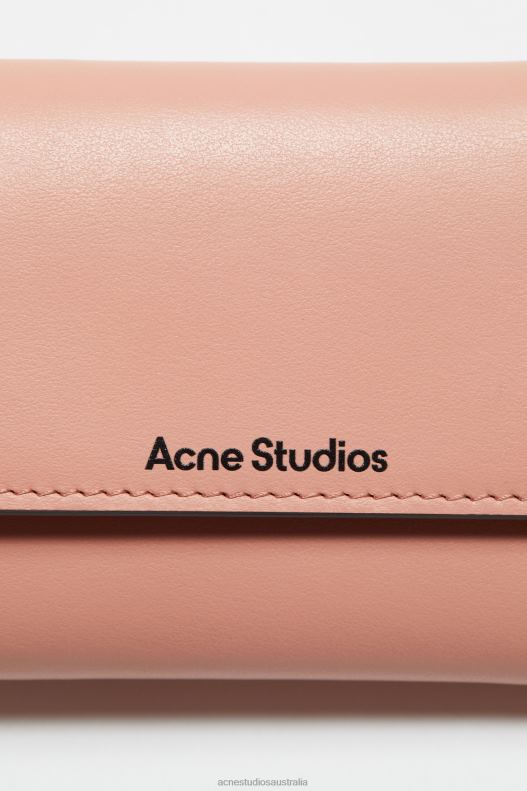 Trifold leather wallet Salmon Pink Acne Studios R66LJ859 Accessories