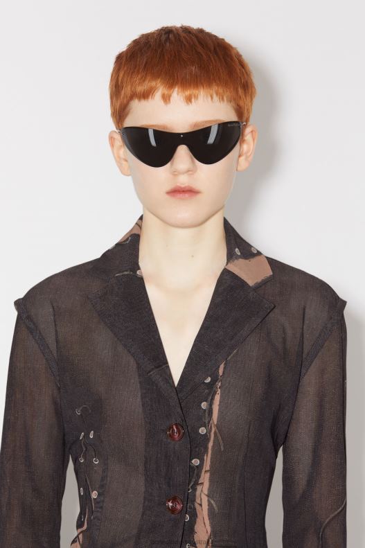 Trompe l\oeil single-breasted jacket Runway Show Dark Brown/Beige Acne Studios R66LJ131 Apparel