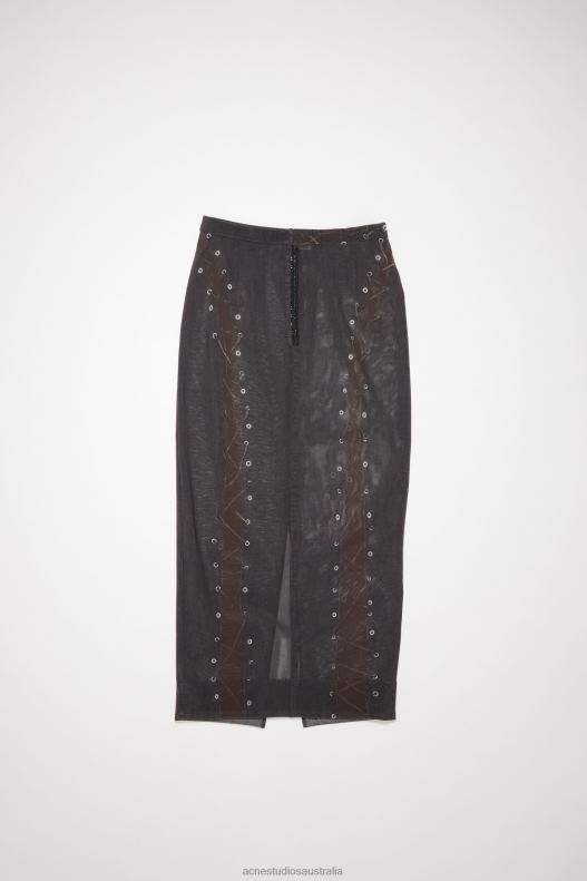 Trompe l\oeil skirt Runway Show Dark Brown Acne Studios R66LJ345 Apparel