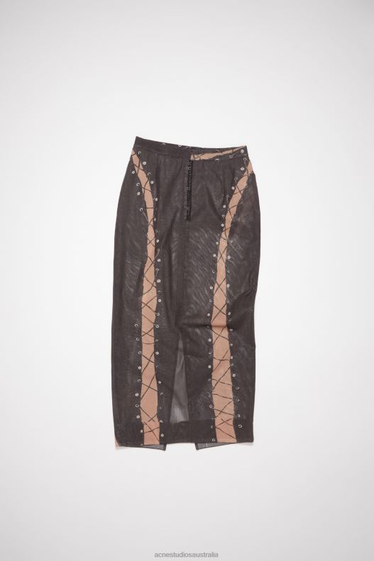 Trompe l\oeil skirt Runway Show Dark Brown/Beige Acne Studios R66LJ343 Apparel