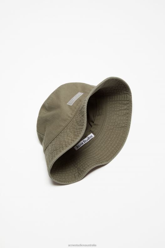 Twill bucket hat Khaki Green Acne Studios R66LJ602 Accessories