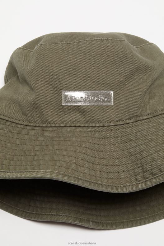 Twill bucket hat Khaki Green Acne Studios R66LJ602 Accessories