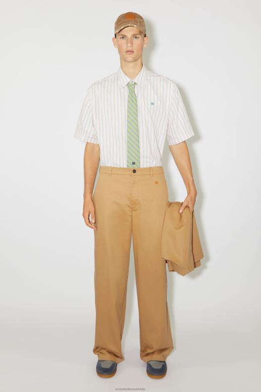 Twill chino trousers Unisex Camel Brown Acne Studios R66LJ1050 Apparel