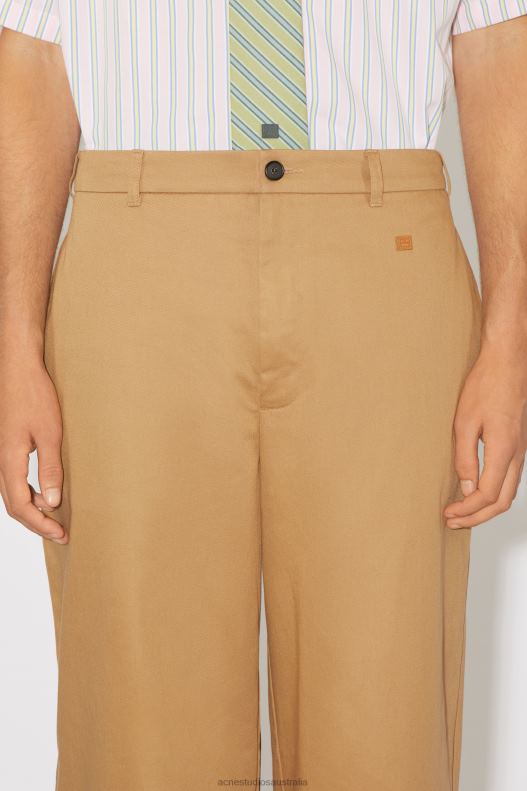 Twill chino trousers Unisex Camel Brown Acne Studios R66LJ1050 Apparel