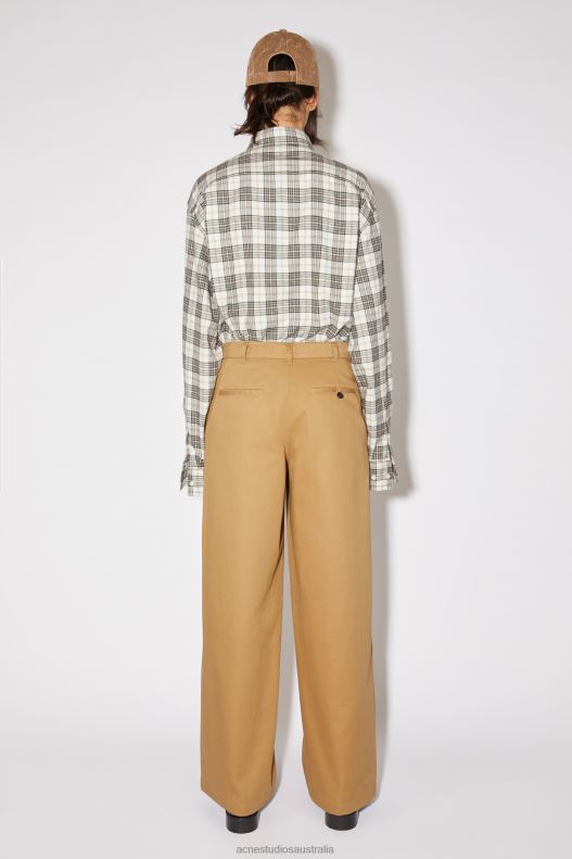 Twill chino trousers Unisex Camel Brown Acne Studios R66LJ309 Apparel