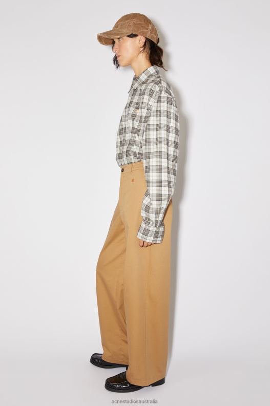 Twill chino trousers Unisex Camel Brown Acne Studios R66LJ309 Apparel