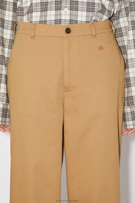 Twill chino trousers Unisex Camel Brown Acne Studios R66LJ309 Apparel