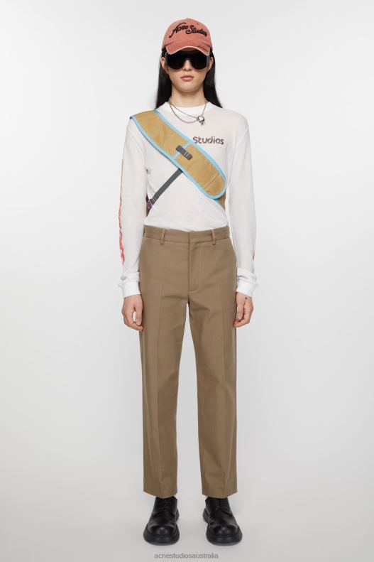 Twill cotton-blend trousers Hazelnut Brown Acne Studios R66LJ1036 Apparel