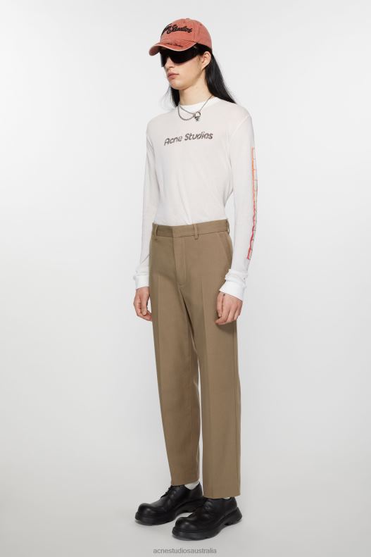 Twill cotton-blend trousers Hazelnut Brown Acne Studios R66LJ1036 Apparel