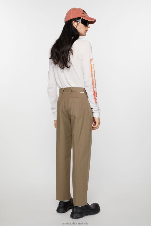 Twill cotton-blend trousers Hazelnut Brown Acne Studios R66LJ1036 Apparel