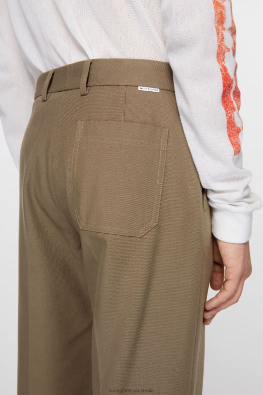 Twill cotton-blend trousers Hazelnut Brown Acne Studios R66LJ1036 Apparel