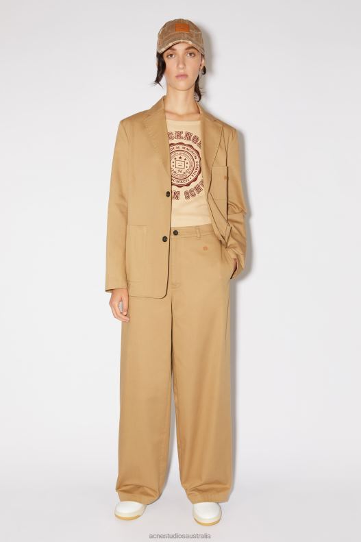 Twill cotton tailored jacket Unisex Camel Brown Acne Studios R66LJ24 Apparel