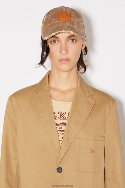 Twill cotton tailored jacket Unisex Camel Brown Acne Studios R66LJ24 Apparel