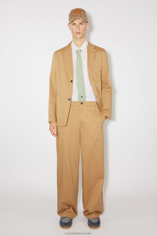 Twill cotton tailored jacket Unisex Camel Brown Acne Studios R66LJ902 Apparel