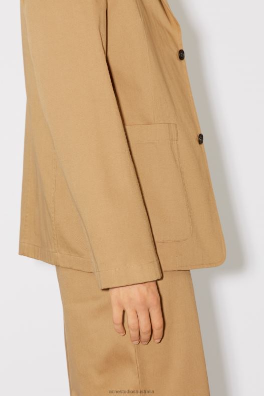 Twill cotton tailored jacket Unisex Camel Brown Acne Studios R66LJ902 Apparel