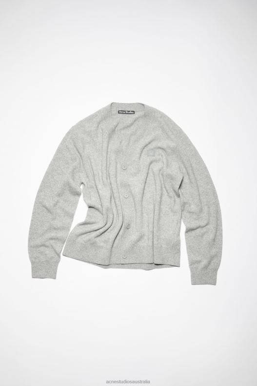 V-neck cardigan Unisex Light Grey Melange Acne Studios R66LJ81 Apparel