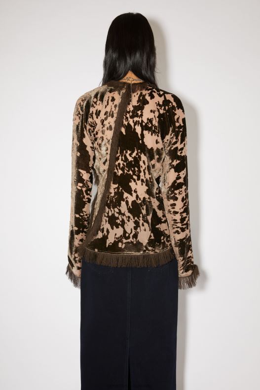 Velvet cow print top Runway Show Chocolate Brown Acne Studios R66LJ191 Apparel