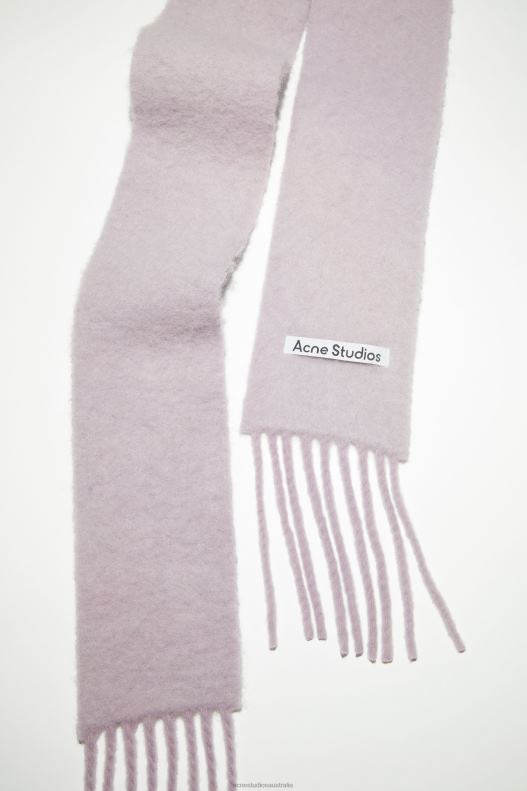 Wool-alpaca fringe scarf - Skinny Dusty Lilac Acne Studios R66LJ704 Accessories