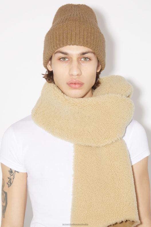 Wool blend beanie Camel Brown Acne Studios R66LJ714 Accessories