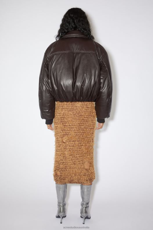 Wool blend cut-out skirt Runway Show Camel Brown Acne Studios R66LJ349 Apparel