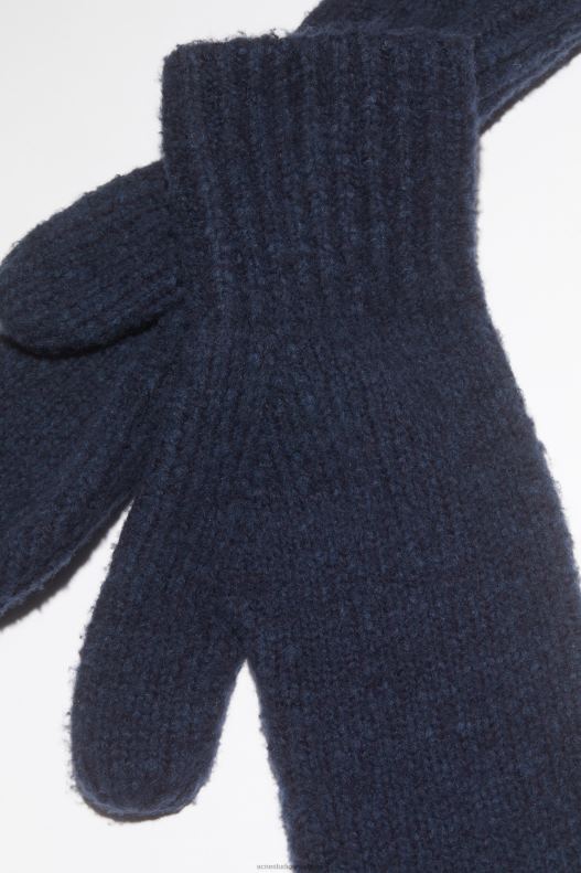 Wool blend mittens Navy Acne Studios R66LJ550 Accessories