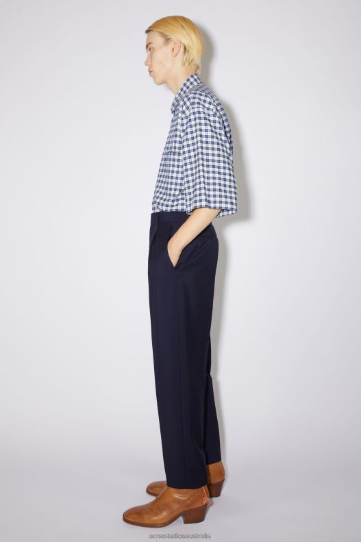 Wool-blend tailored trousers Dark Navy Acne Studios R66LJ1164 Apparel