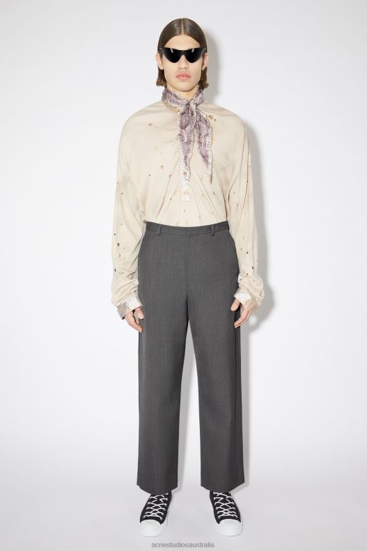 Wool blend trousers Dark Grey Melange Acne Studios R66LJ1062 Apparel