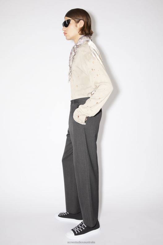 Wool blend trousers Dark Grey Melange Acne Studios R66LJ1062 Apparel