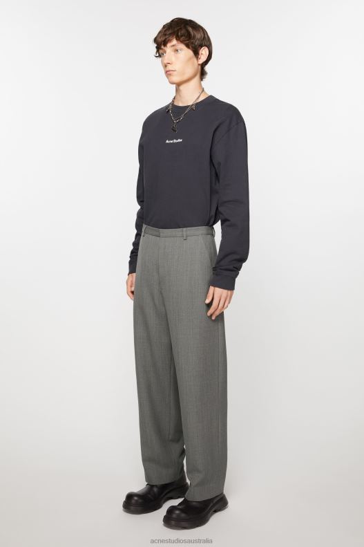 Wool blend trousers Grey Melange Acne Studios R66LJ1049 Apparel