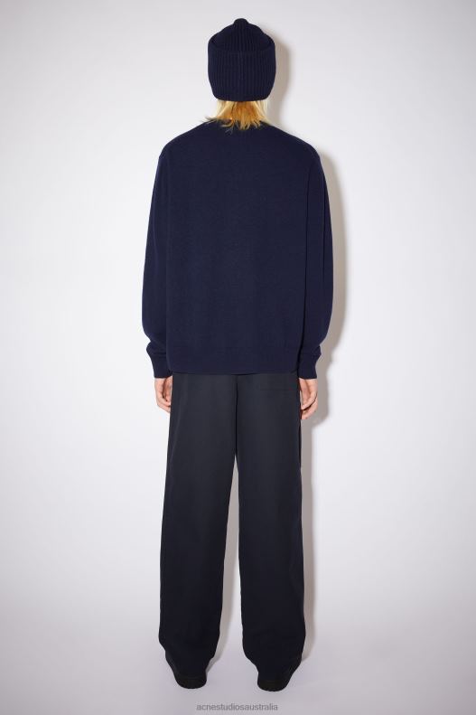 Wool crew neck sweater Navy Acne Studios R66LJ1197 Apparel