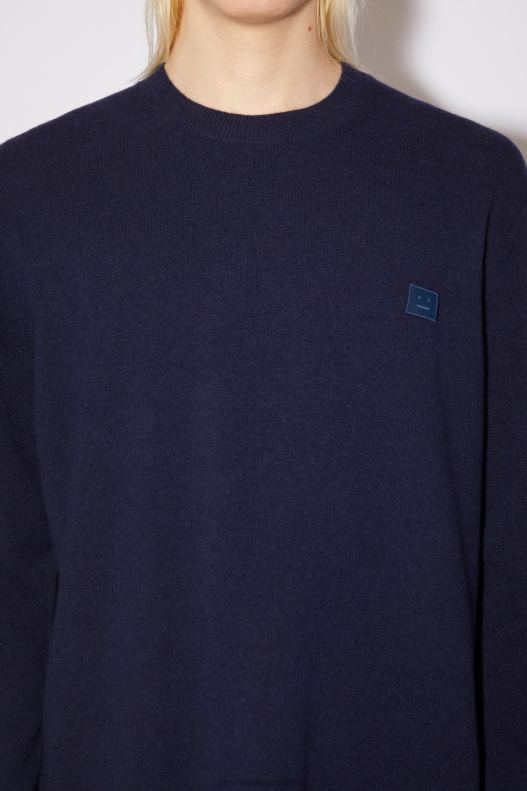 Wool crew neck sweater Navy Acne Studios R66LJ1197 Apparel