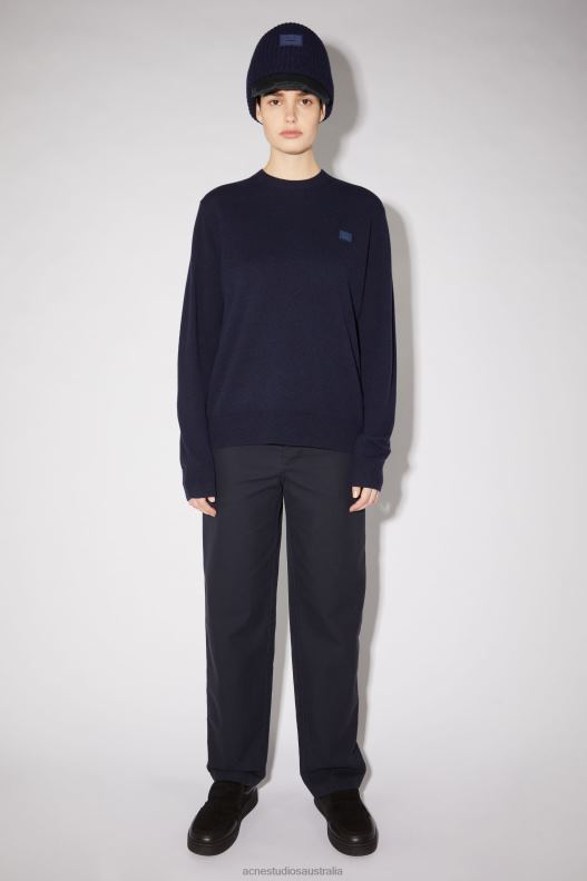 Wool crew neck sweater Navy Acne Studios R66LJ436 Apparel