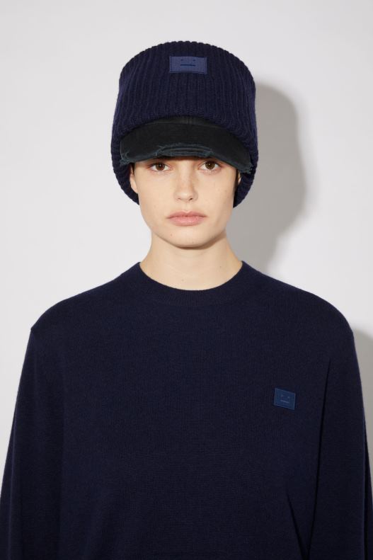 Wool crew neck sweater Navy Acne Studios R66LJ436 Apparel