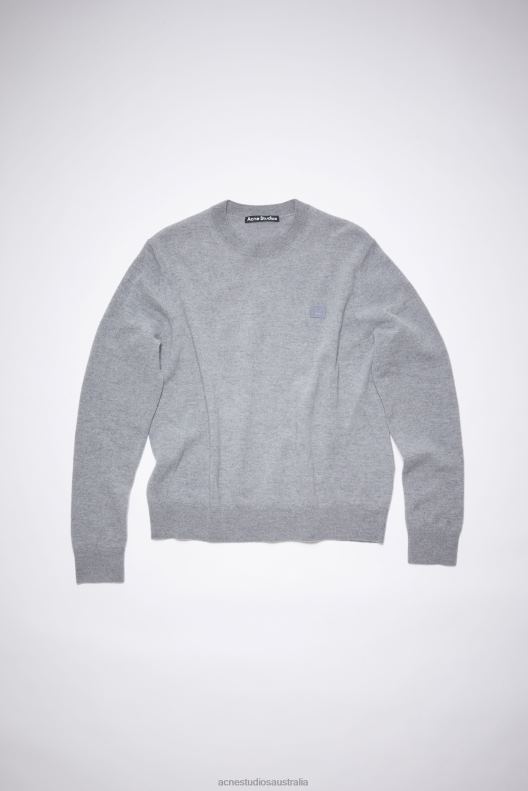 Wool crew neck sweater Unisex Grey Melange Acne Studios R66LJ1184 Apparel