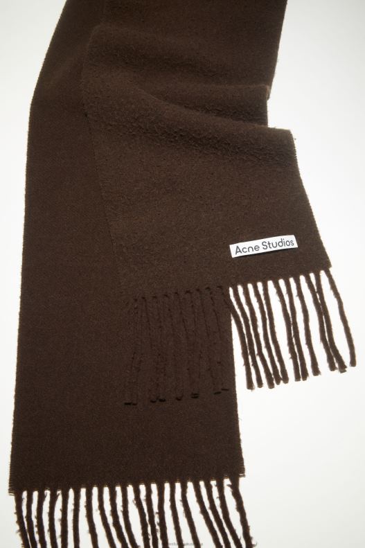 Wool fringe scarf Chocolate Brown Acne Studios R66LJ588 Accessories