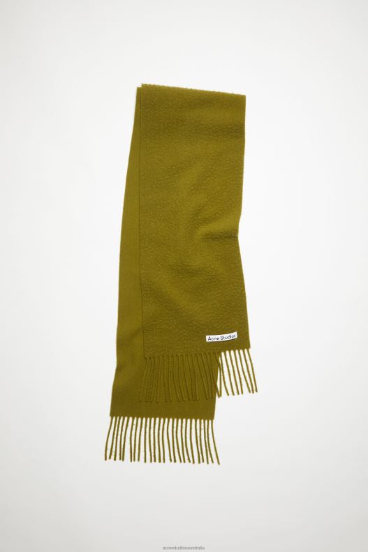 Wool fringe scarf Olive Green Acne Studios R66LJ616 Accessories