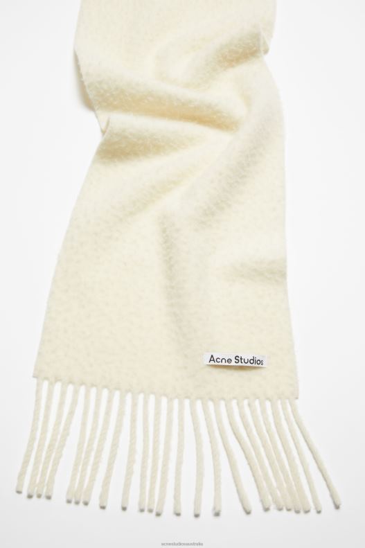 Wool fringe scarf Warm White Acne Studios R66LJ873 Accessories