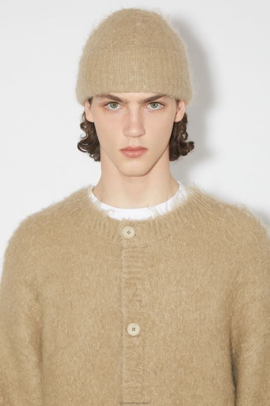 Wool mohair beanie Dark Beige Acne Studios R66LJ667 Accessories