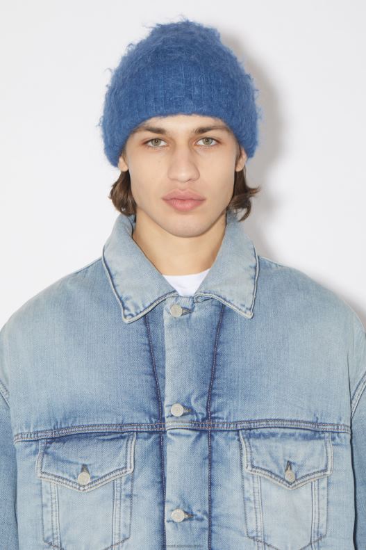 Wool mohair beanie Denim Blue Acne Studios R66LJ563 Accessories