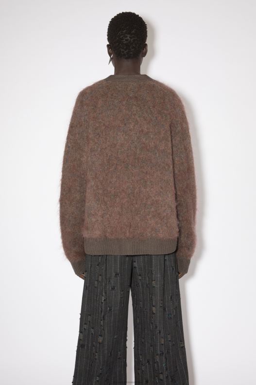 Wool mohair cardigan Brown/Blue MeLange Acne Studios R66LJ111 Apparel