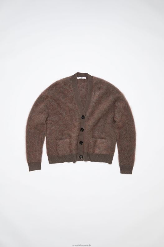 Wool mohair cardigan Brown/Blue MeLange Acne Studios R66LJ111 Apparel