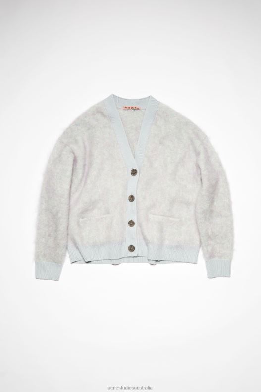 Wool mohair cardigan Soft Green Melange Acne Studios R66LJ428 Apparel