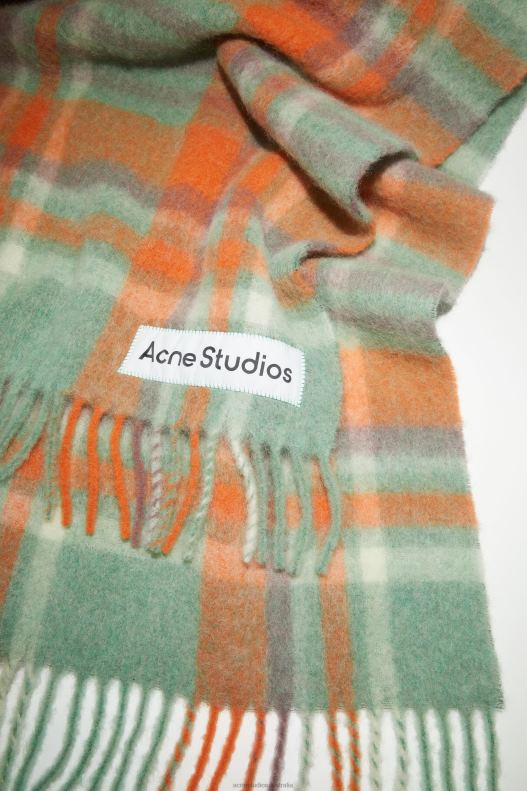 Wool mohair scarf - Extra large Orange/Lilac/Aqua Blue Acne Studios R66LJ784 Accessories