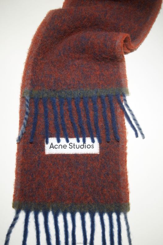 Wool mohair scarf - Narrow Aubergine Blue Acne Studios R66LJ590 Accessories