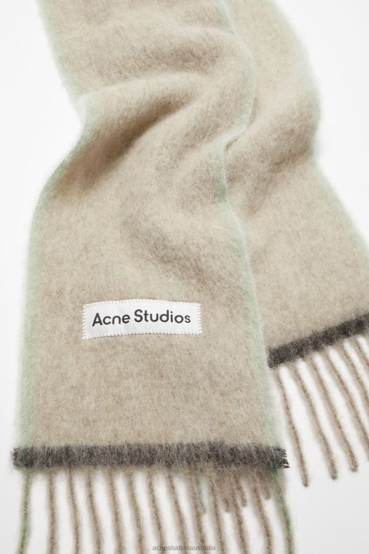 Wool mohair scarf - Narrow Beige/Grey Acne Studios R66LJ788 Accessories