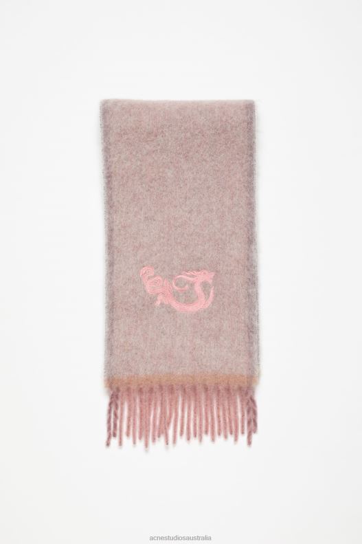 Wool mohair scarf - Narrow Dusty Pink Acne Studios R66LJ779 Accessories