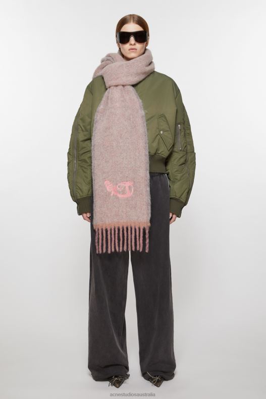 Wool mohair scarf - Narrow Dusty Pink Acne Studios R66LJ779 Accessories